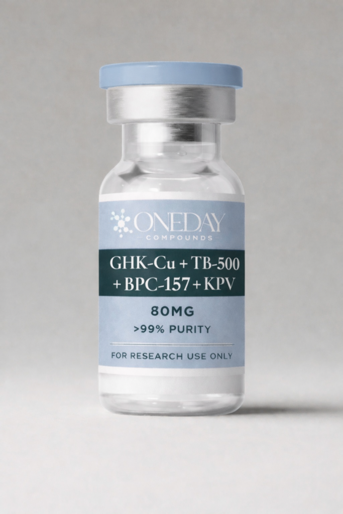 ONEDAY-COMPOUNDS-KLOW-683x1024 GHK-Cu + TB-500 + BPC-157 + KPV (KLOW BLEND) 80MG